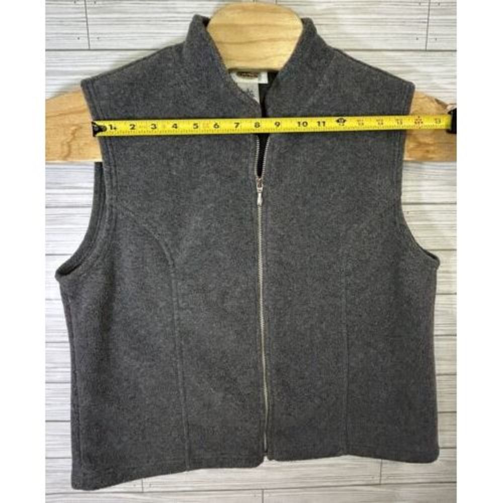 Talbots Women's Fleece Full Zip Sleeveless Vest Size Lg USA Made Golf Tennis - Picture 4 of 6